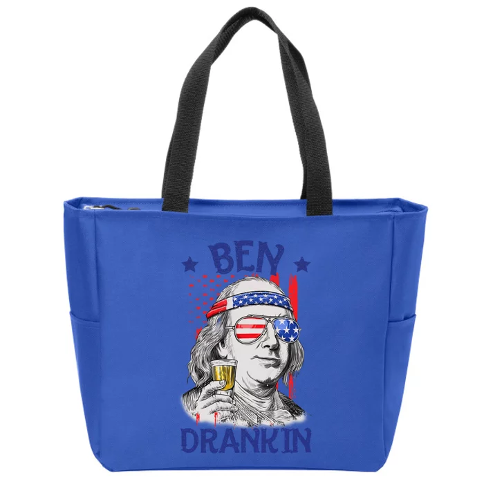 Ben Drankin American Flag 4th Of July Funny Patriot Usa Gift Zip Tote Bag