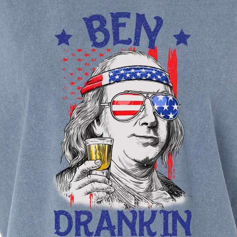 Ben Drankin American Flag 4th Of July Funny Patriot Usa Gift Garment-Dyed Women's Muscle Tee