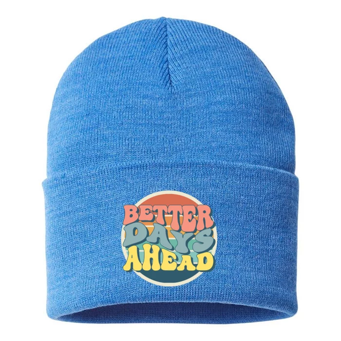 Better Days Ahead Retro Sunset Sustainable Knit Beanie