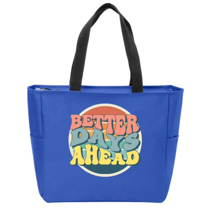 Better Days Ahead Retro Sunset Zip Tote Bag