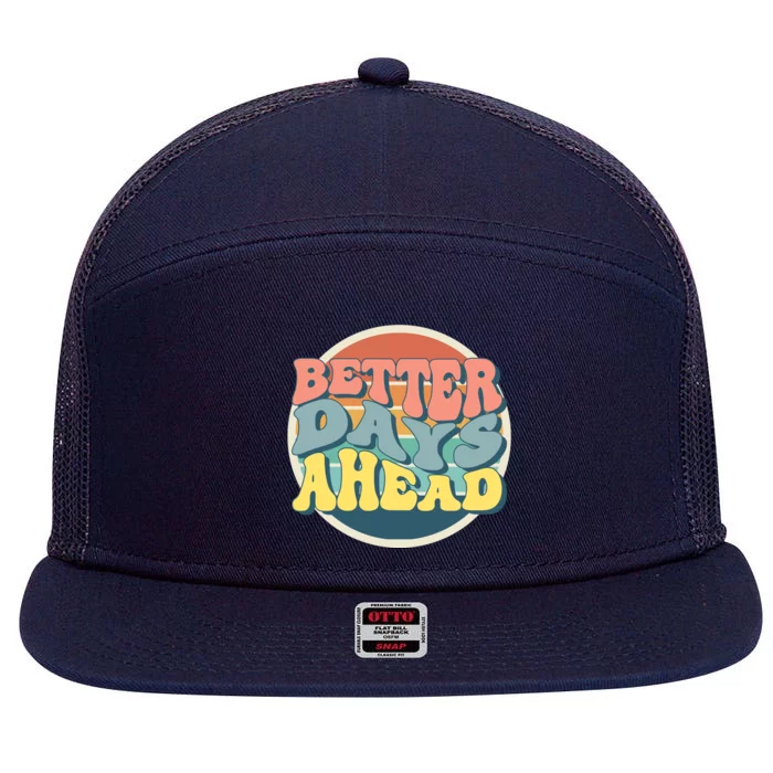 Better Days Ahead Retro Sunset 7 Panel Mesh Trucker Snapback Hat