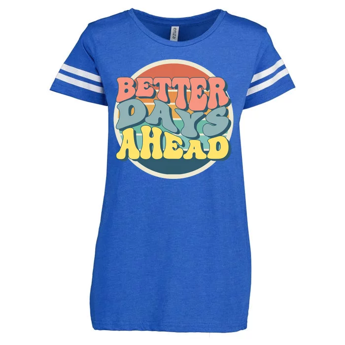 Better Days Ahead Retro Sunset Enza Ladies Jersey Football T-Shirt