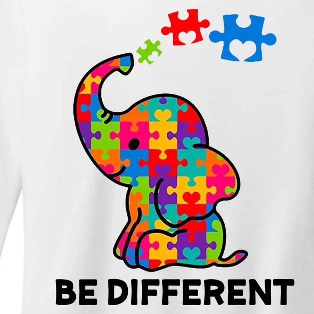 Be Different Autism Awareness Elephant Womens CVC Long Sleeve Shirt