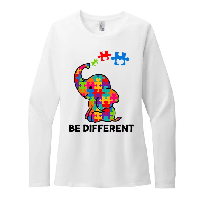 Be Different Autism Awareness Elephant Womens CVC Long Sleeve Shirt