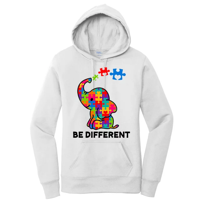 Be Different Autism Awareness Elephant Women's Pullover Hoodie