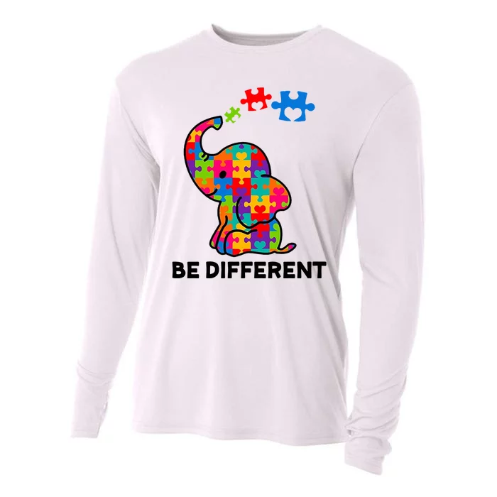 Be Different Autism Awareness Elephant Cooling Performance Long Sleeve Crew