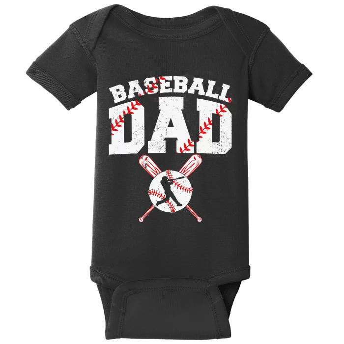 Baseball Dad Apparel Dad Baseball Father's Day Baby Bodysuit