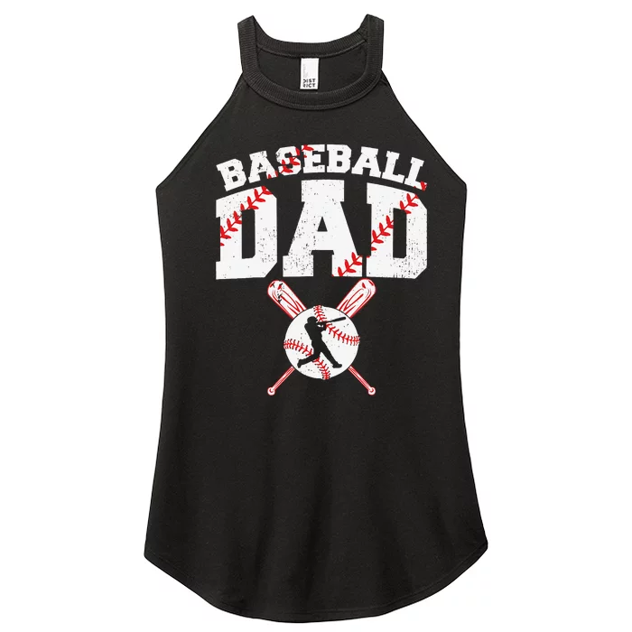 Baseball Dad Apparel Dad Baseball Father's Day Women’s Perfect Tri Rocker Tank