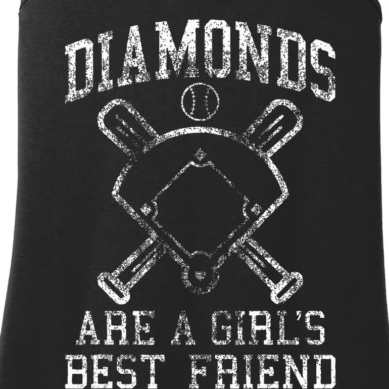 Baseball Diamonds Are A Best Friend Baseball Ladies Essential Tank