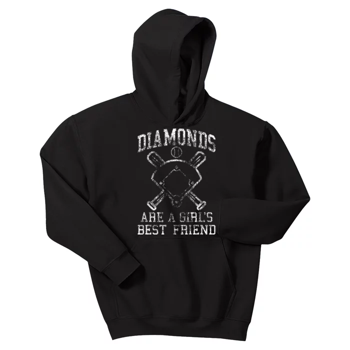 Baseball Diamonds Are A Best Friend Baseball Kids Hoodie