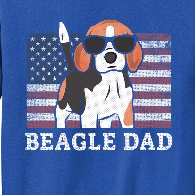 Beagle Dad American Flag 4th Of July Patriotic Beagle Design Funny Gift Sweatshirt