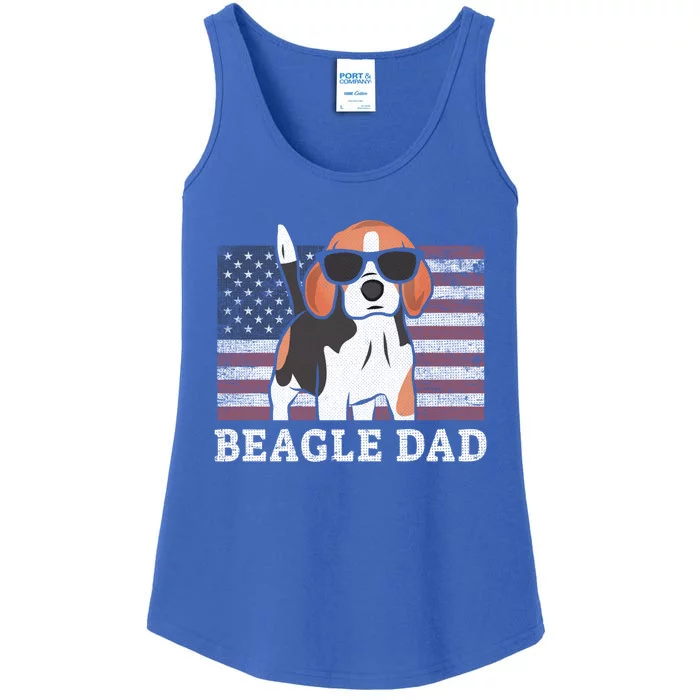 Beagle Dad American Flag 4th Of July Patriotic Beagle Design Funny Gift Ladies Essential Tank