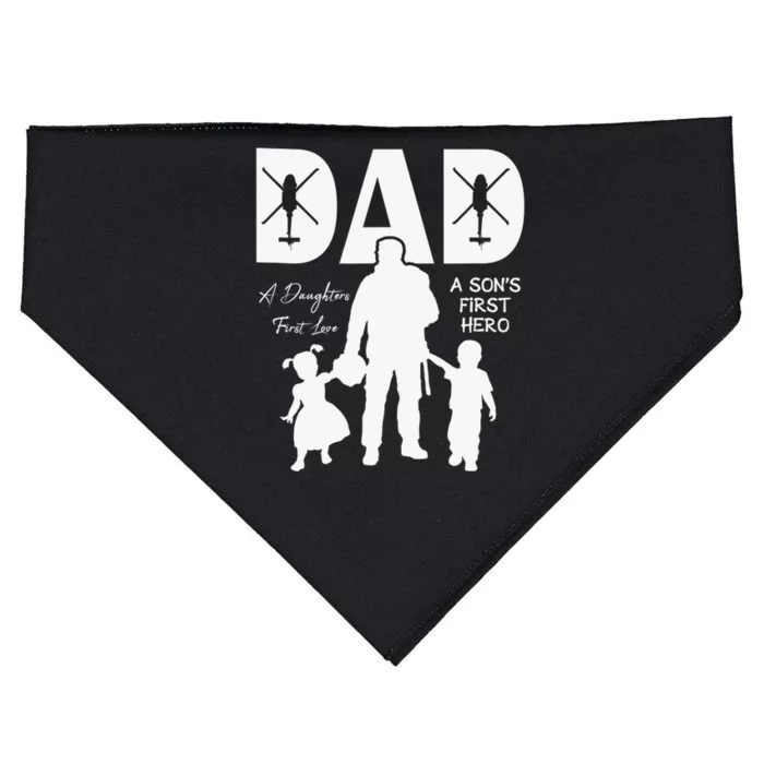 Blackhawk - Dad, A Daughter's First Love, A Son's First Hero USA-Made Doggie Bandana