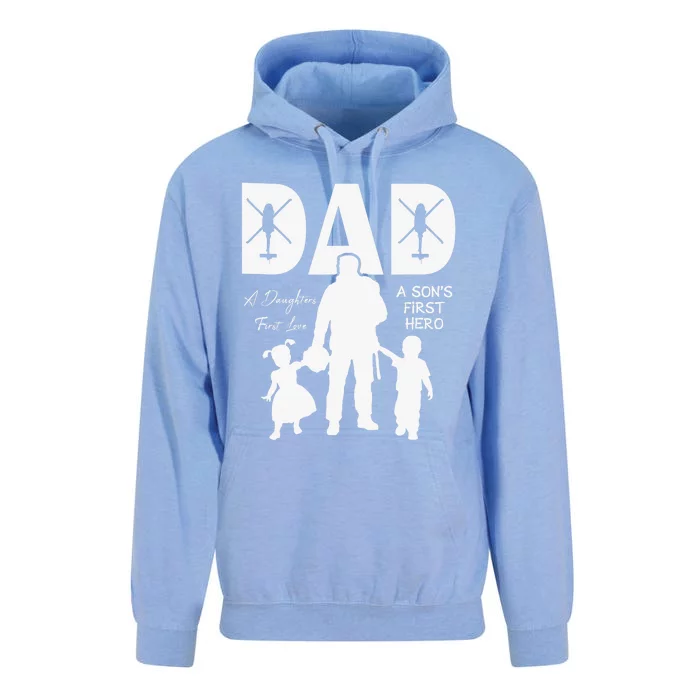 Blackhawk - Dad, A Daughter's First Love, A Son's First Hero Unisex Surf Hoodie