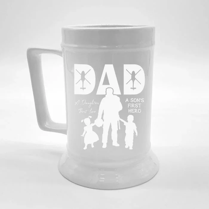 Blackhawk - Dad, A Daughter's First Love, A Son's First Hero Front & Back Beer Stein