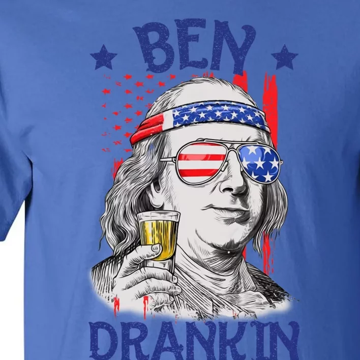 Ben Drankin American Flag 4th Of July Funny Patriot Usa Great Gift Tall T-Shirt