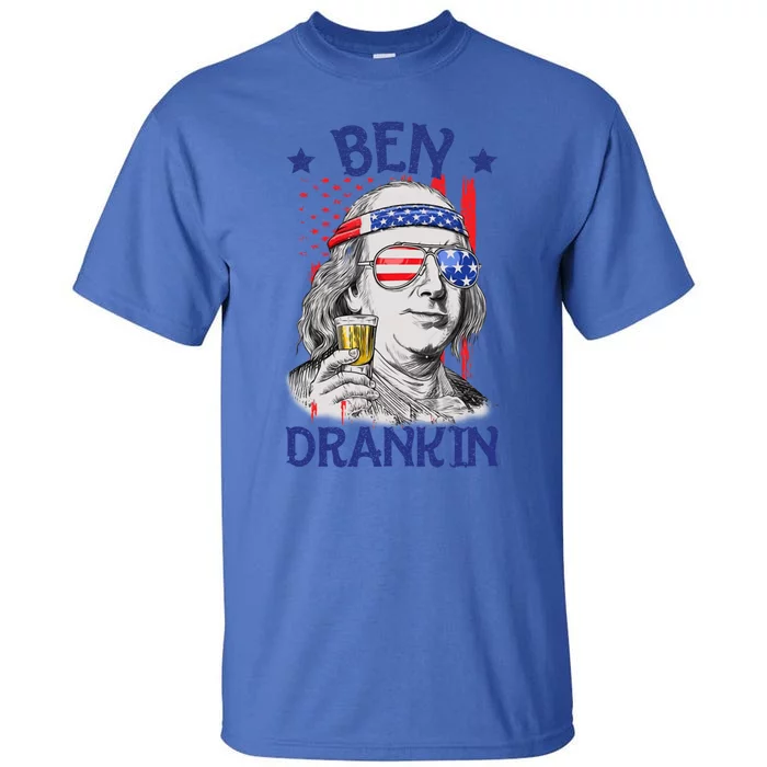 Ben Drankin American Flag 4th Of July Funny Patriot Usa Great Gift Tall T-Shirt