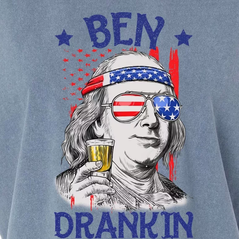 Ben Drankin American Flag 4th Of July Funny Patriot Usa Great Gift Garment-Dyed Women's Muscle Tee