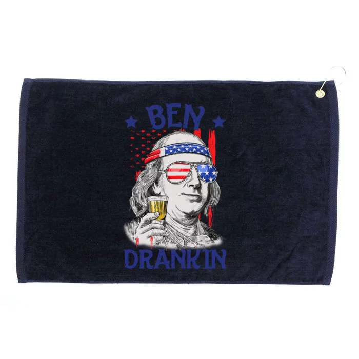 Ben Drankin American Flag 4th Of July Funny Patriot Usa Great Gift Grommeted Golf Towel