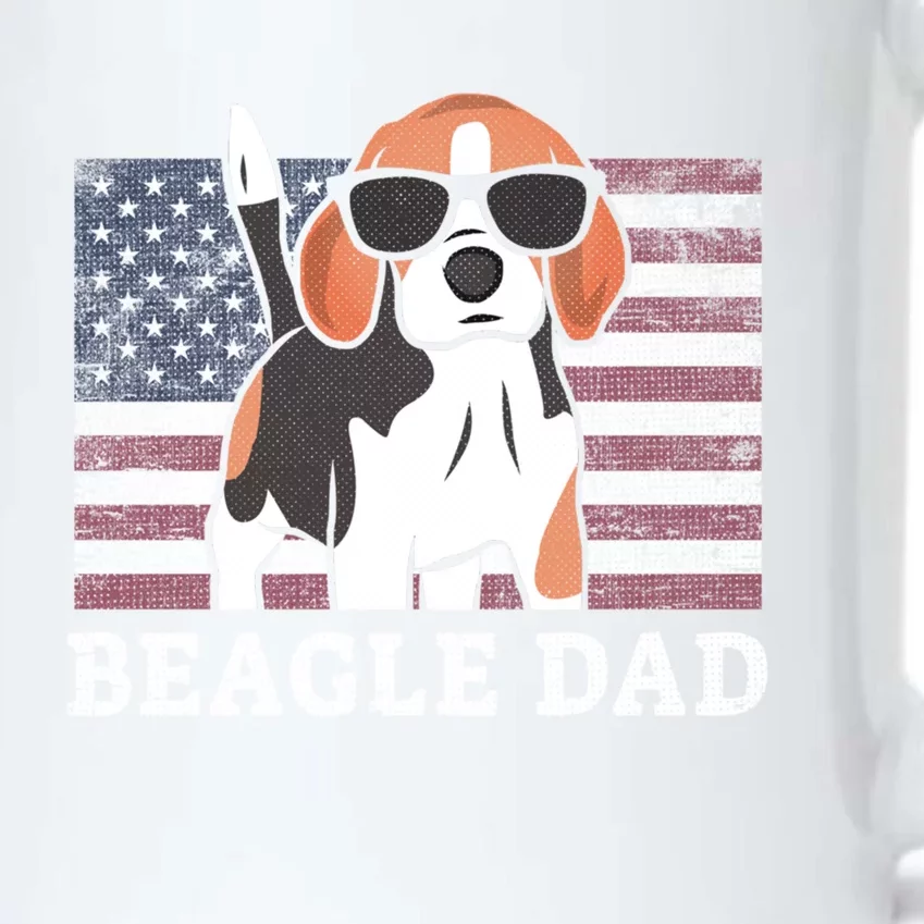 Beagle Dad American Flag 4th Of July Patriotic Beagle Design Great Gift Black Color Changing Mug