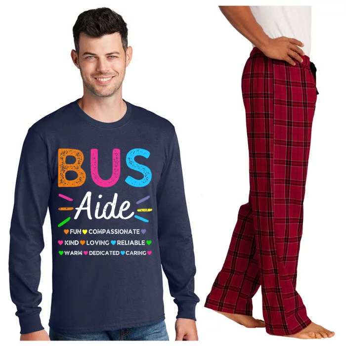 Bus Driver Aide Back to School Matching Group Squad Long Sleeve Pajama Set