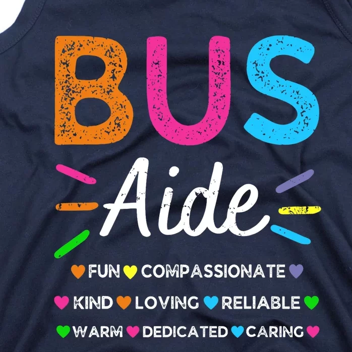 Bus Driver Aide Back to School Matching Group Squad Tank Top