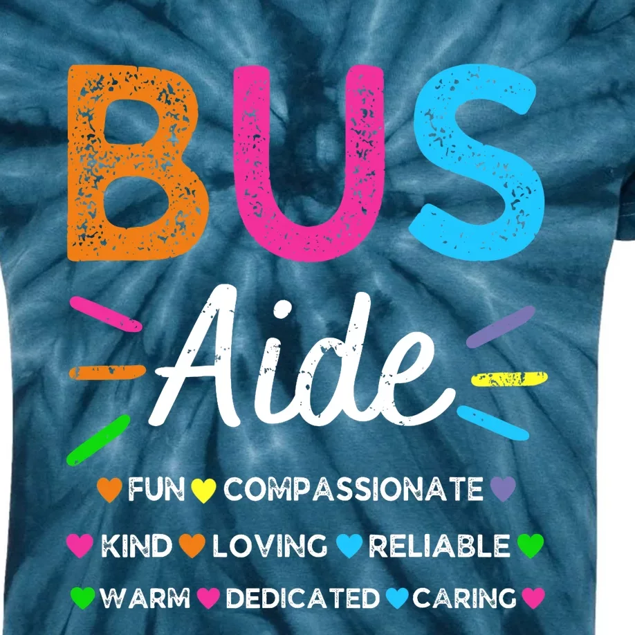 Bus Driver Aide Back to School Matching Group Squad Kids Tie-Dye T-Shirt