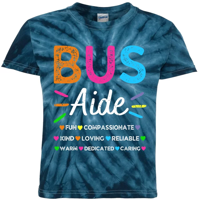 Bus Driver Aide Back to School Matching Group Squad Kids Tie-Dye T-Shirt