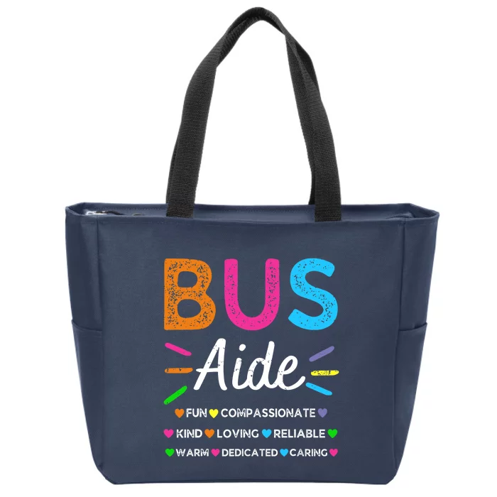 Bus Driver Aide Back to School Matching Group Squad Zip Tote Bag