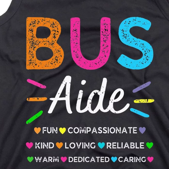 Bus Driver Aide Back to School Matching Group Squad Tank Top