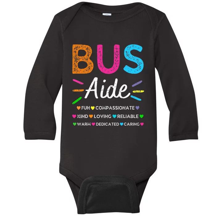 Bus Driver Aide Back To School Matching Group Squad Baby Long Sleeve Bodysuit