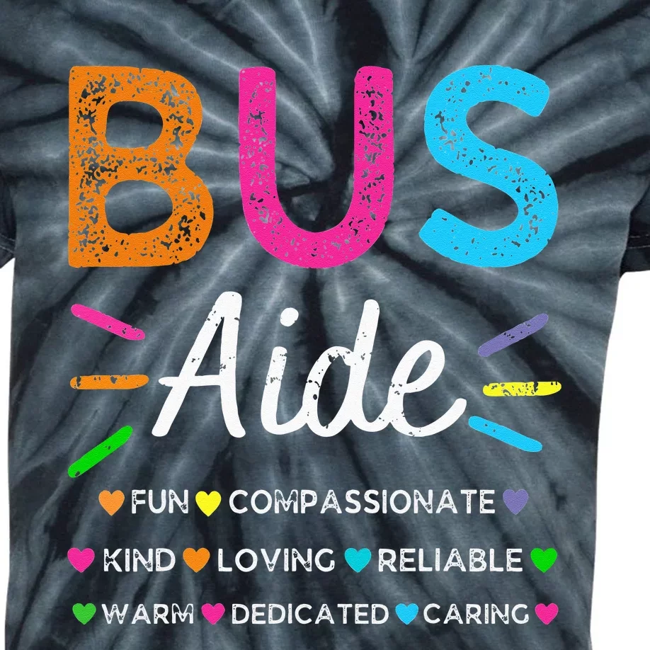 Bus Driver Aide Back To School Matching Group Squad Kids Tie-Dye T-Shirt