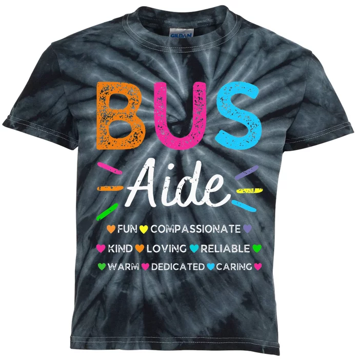 Bus Driver Aide Back To School Matching Group Squad Kids Tie-Dye T-Shirt