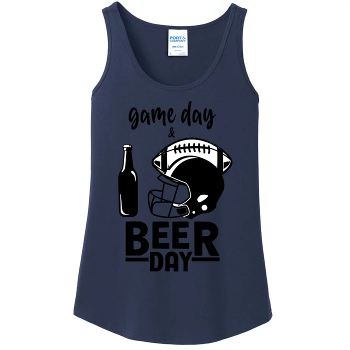 Beer Day And Football Gift Ladies Essential Tank