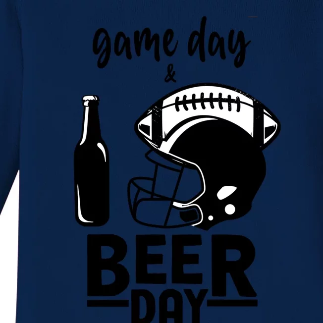 Beer Day And Football Gift Baby Long Sleeve Bodysuit