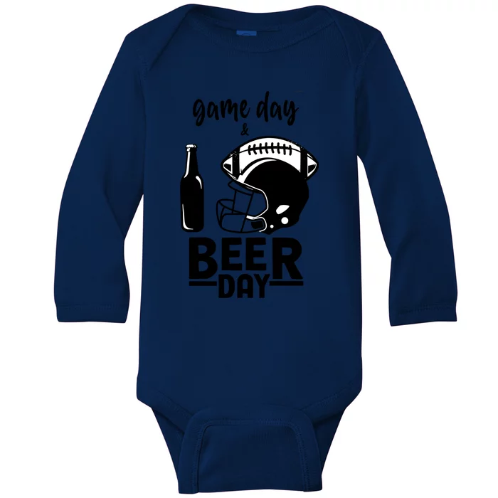 Beer Day And Football Gift Baby Long Sleeve Bodysuit