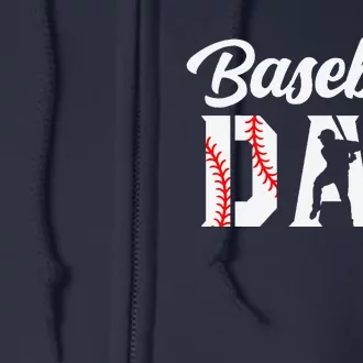 Baseball Dad Apparel Dad Baseball Full Zip Hoodie