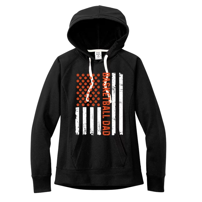 Basketball Dad American Flag Basketball Family Gift Great Gift Women's Fleece Hoodie