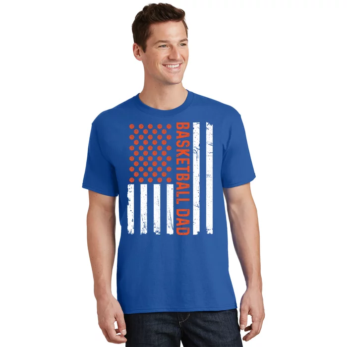 Basketball Dad American Flag Basketball Family Gift Great Gift T-Shirt