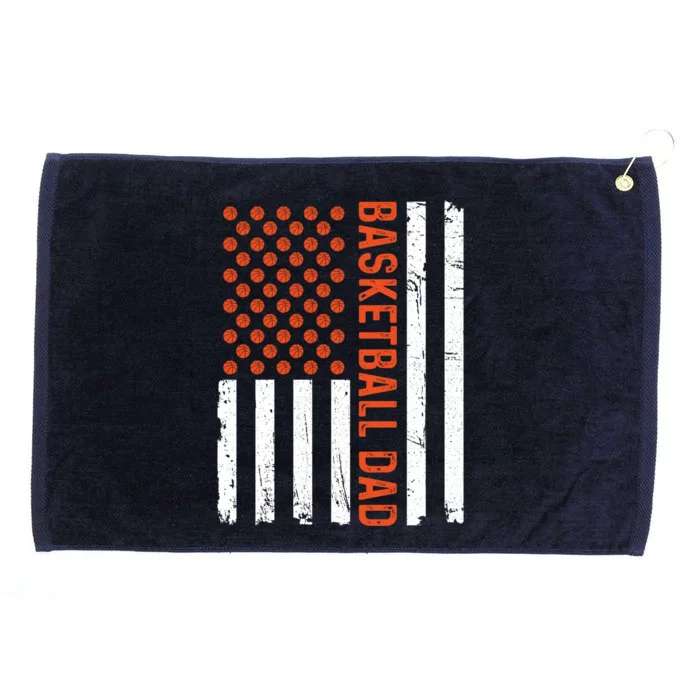 Basketball Dad American Flag Basketball Family Gift Great Gift Grommeted Golf Towel