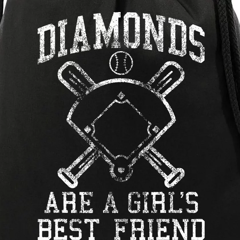 Baseball Diamonds Are A Best Friend Baseball Drawstring Bag