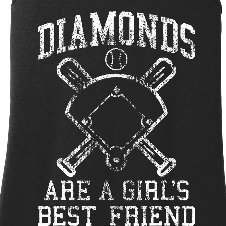 Baseball Diamonds Are A Best Friend Baseball Ladies Essential Tank