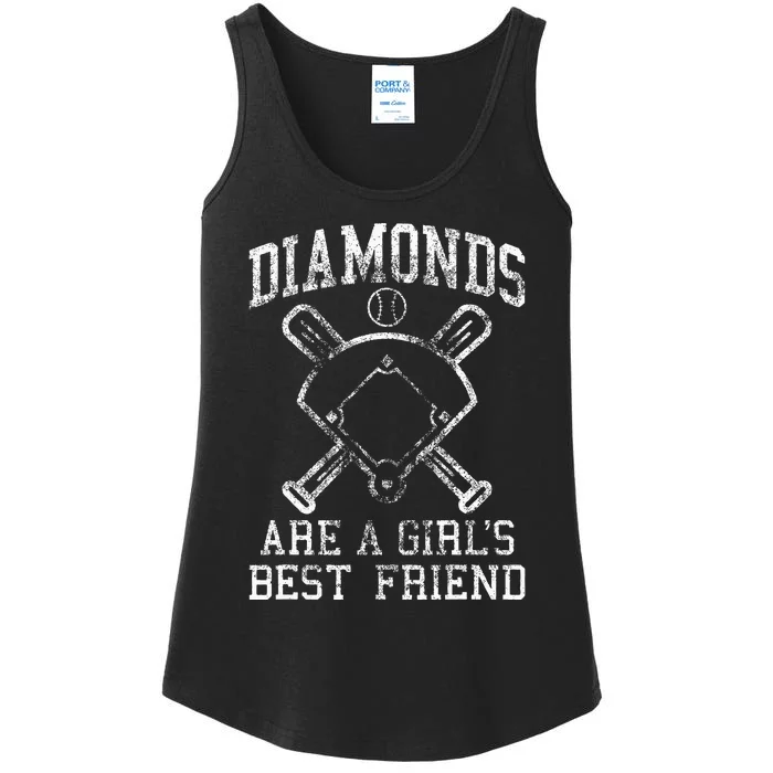 Baseball Diamonds Are A Best Friend Baseball Ladies Essential Tank