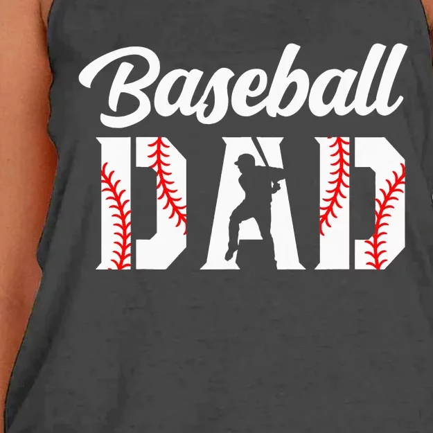 Baseball Dad Apparel Dad Baseball gift father's day Women's Knotted Racerback Tank