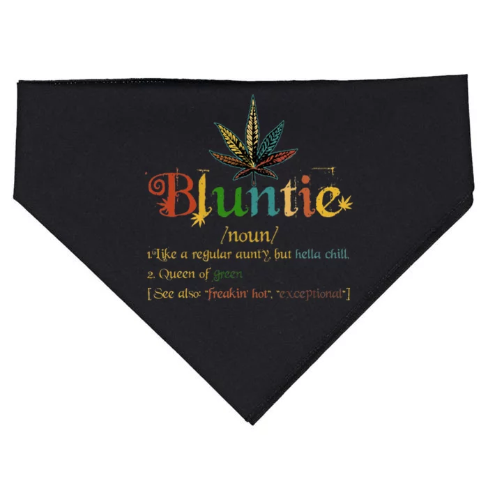 Bluntie Definition Aunt Weed Cannabis Marijuana Smoking USA-Made Doggie Bandana