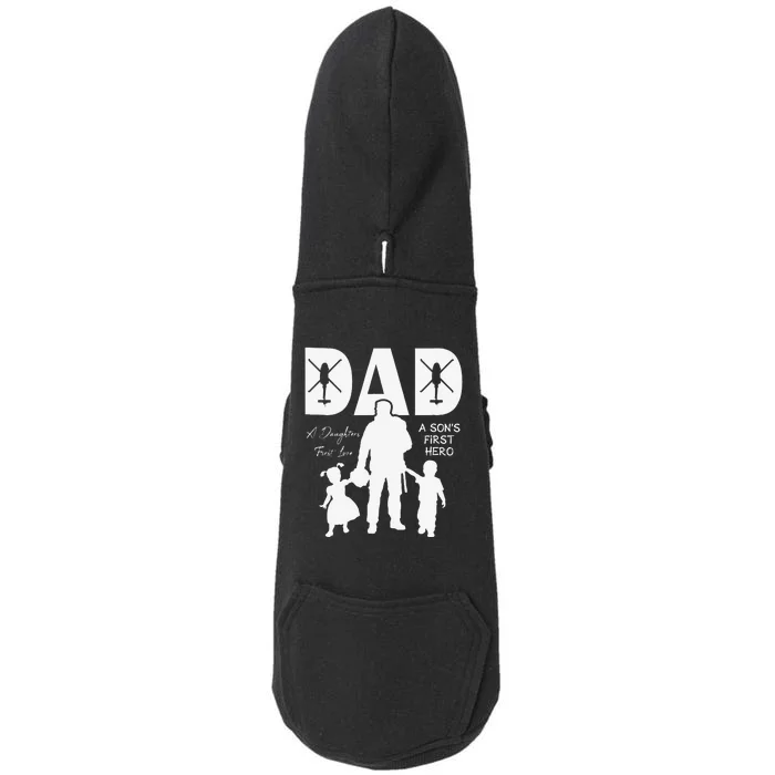 Blackhawk Dad A Daughter's First Love A Son's Hero Doggie 3-End Fleece Hoodie