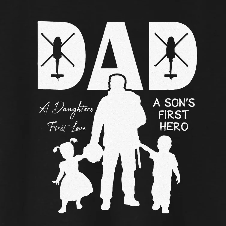 Blackhawk Dad A Daughter's First Love A Son's Hero Women's Crop Top Tee