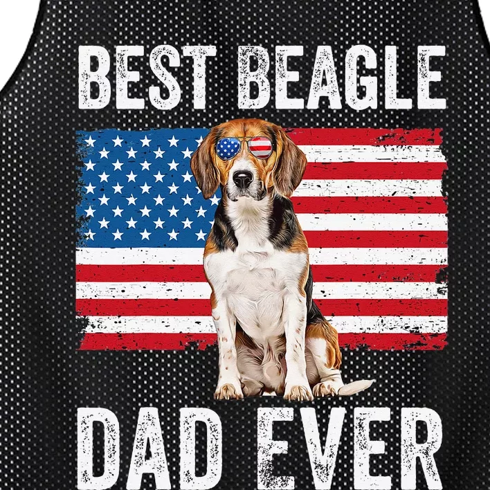 Beagle Dad American Flag Dog Lover Owner Fathers Day Funny Mesh Reversible Basketball Jersey Tank