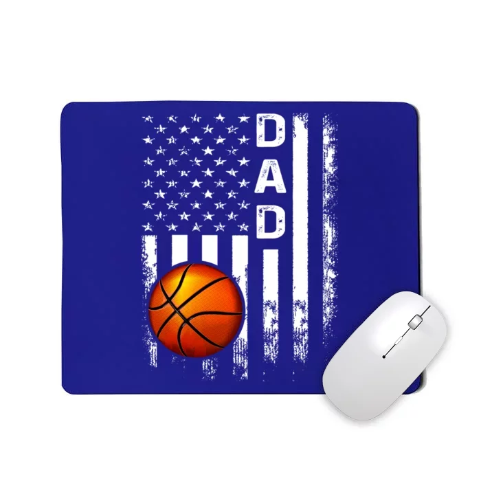 Basketball Dad American Flag Vintage Christmas Xmas Funny Gift Mousepad