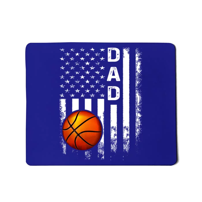 Basketball Dad American Flag Vintage Christmas Xmas Funny Gift Mousepad